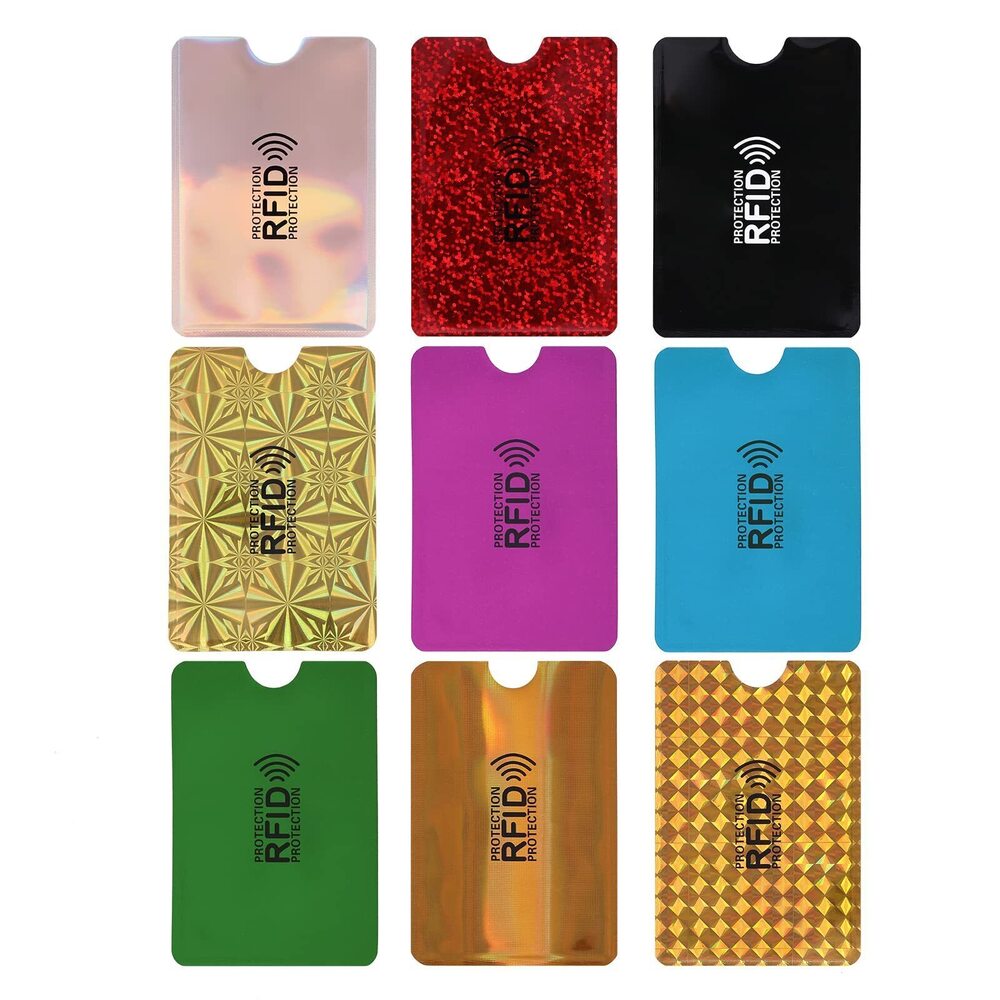 9231 Colorful RFID Card Holder, 9 Pieces RFID Blocking Sleeves Credit Card